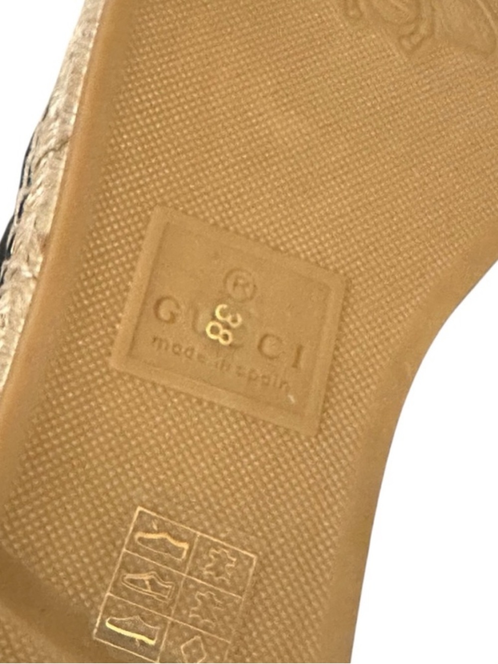 NWT GUCCI Charlotte GG Black Quilted Leather Espadrille Flats EU 8 - Picture 11 of 13